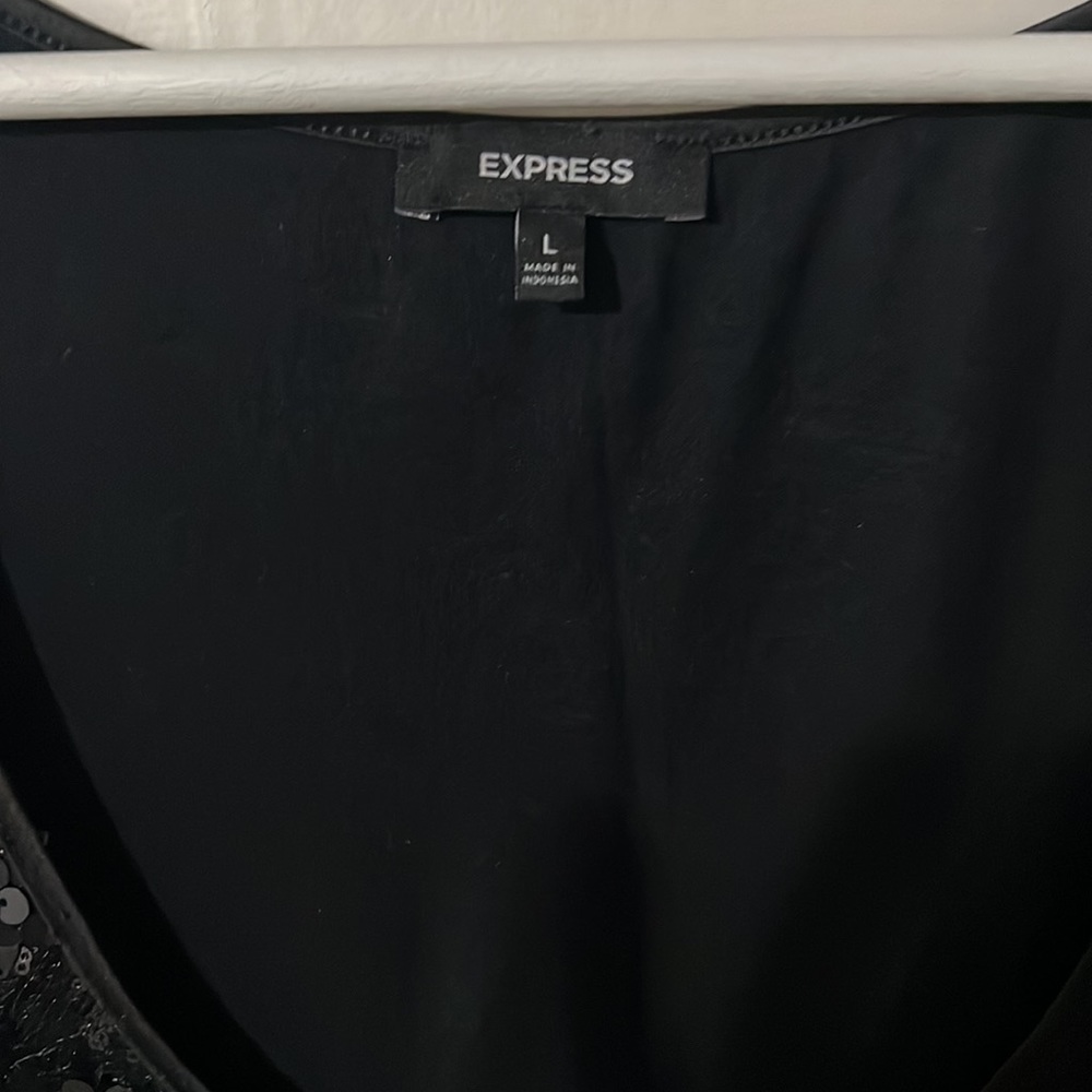 Express Black Sequin Tank Size L - image 6